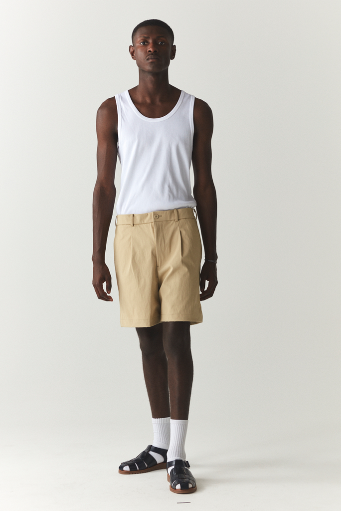 SHORTS PLEATED SS'24 ALMOND