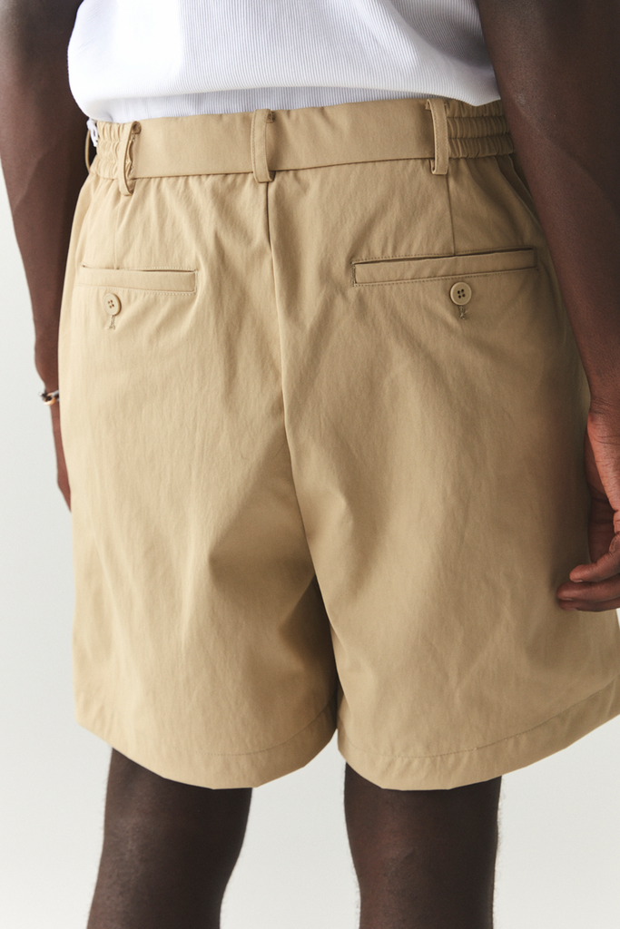 SHORTS PLEATED SS'24 ALMOND