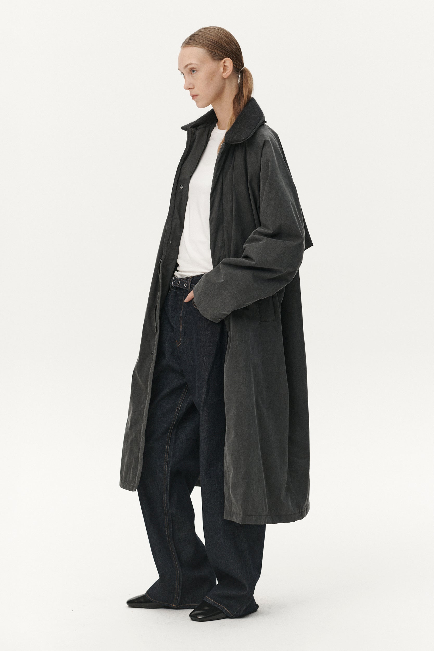 LONG COACH WASHED AW25 WASHED BLACK WOMENS