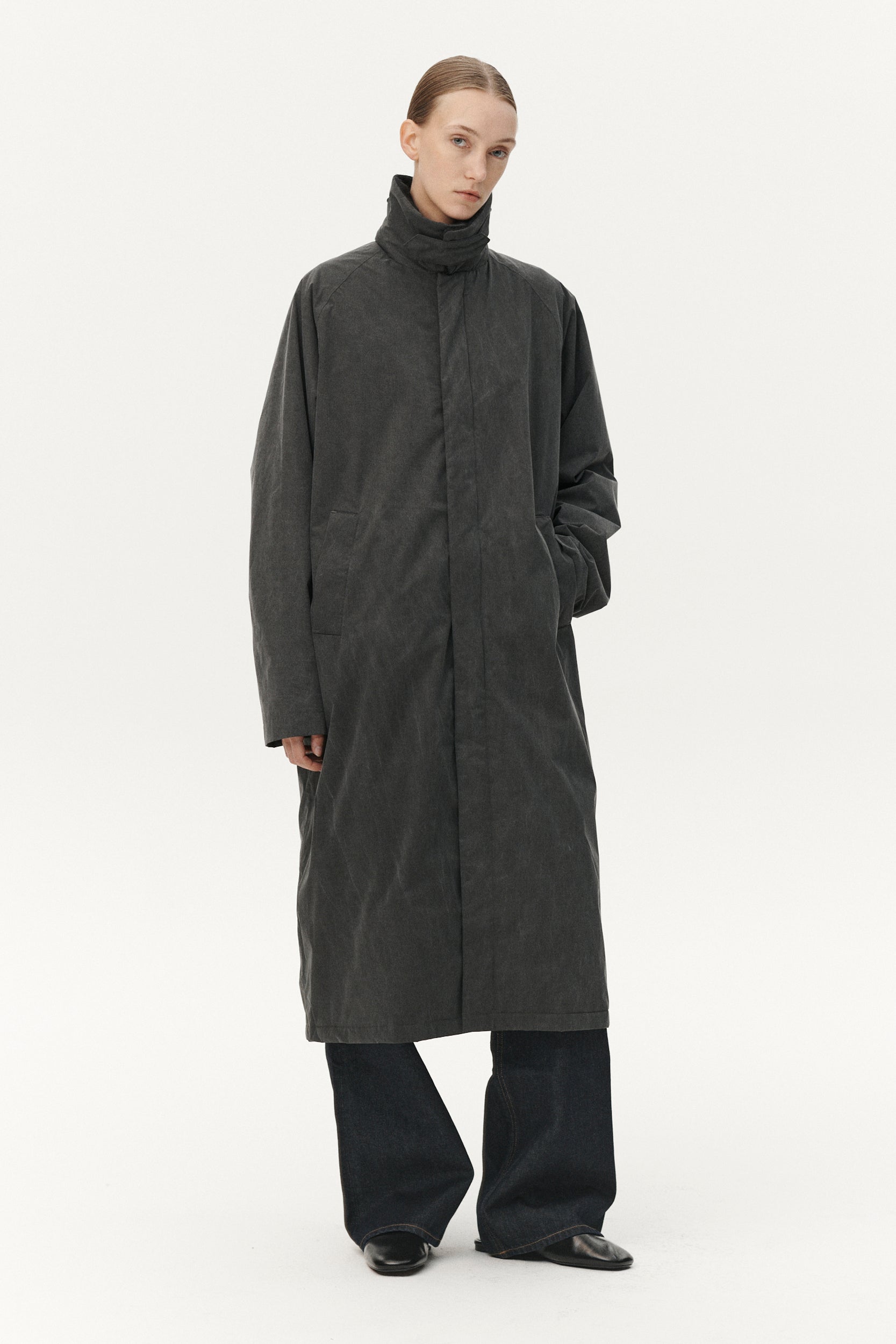 LONG COACH WASHED AW25 WASHED BLACK WOMENS