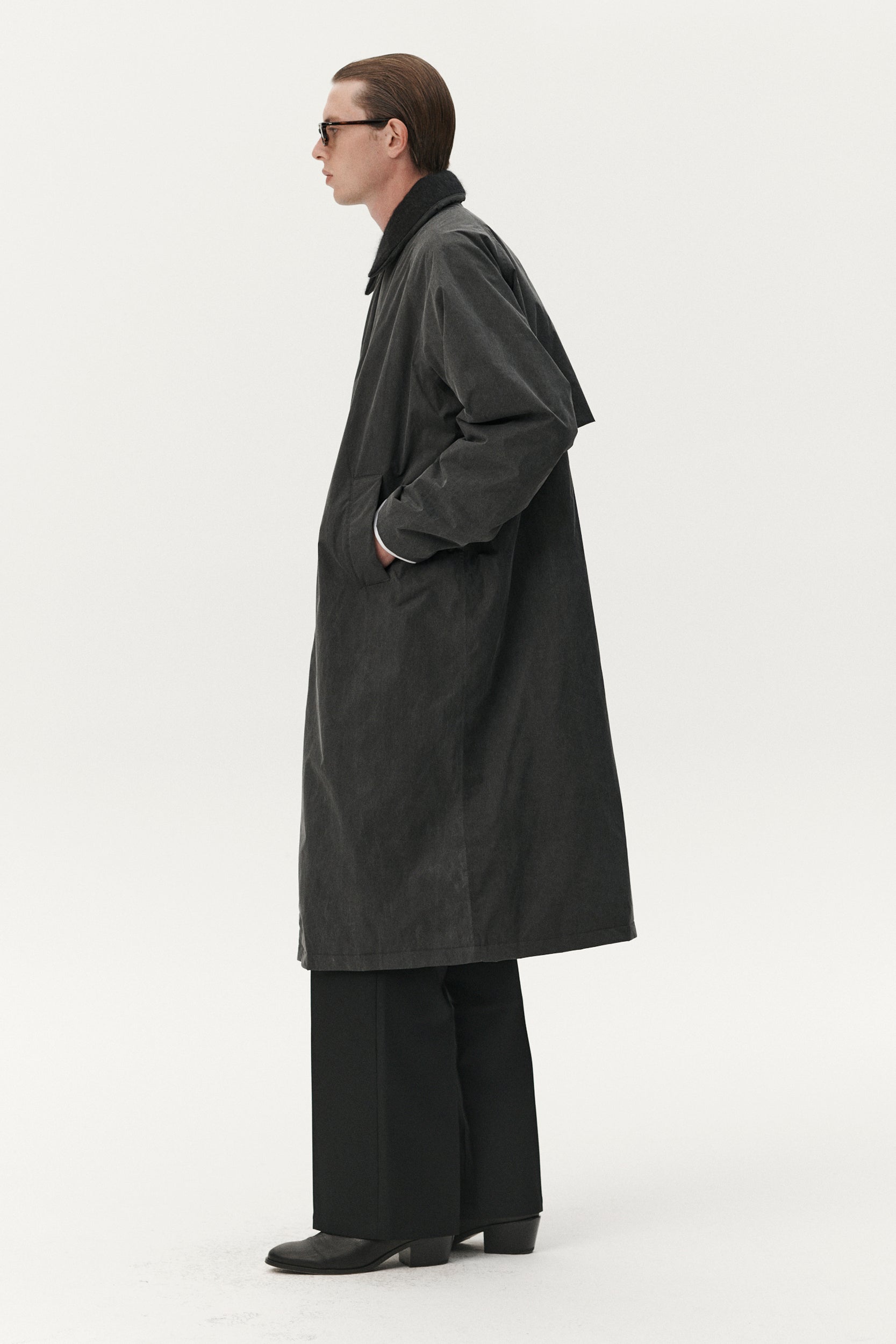 LONG COACH WASHED AW25 WASHED BLACK MENS