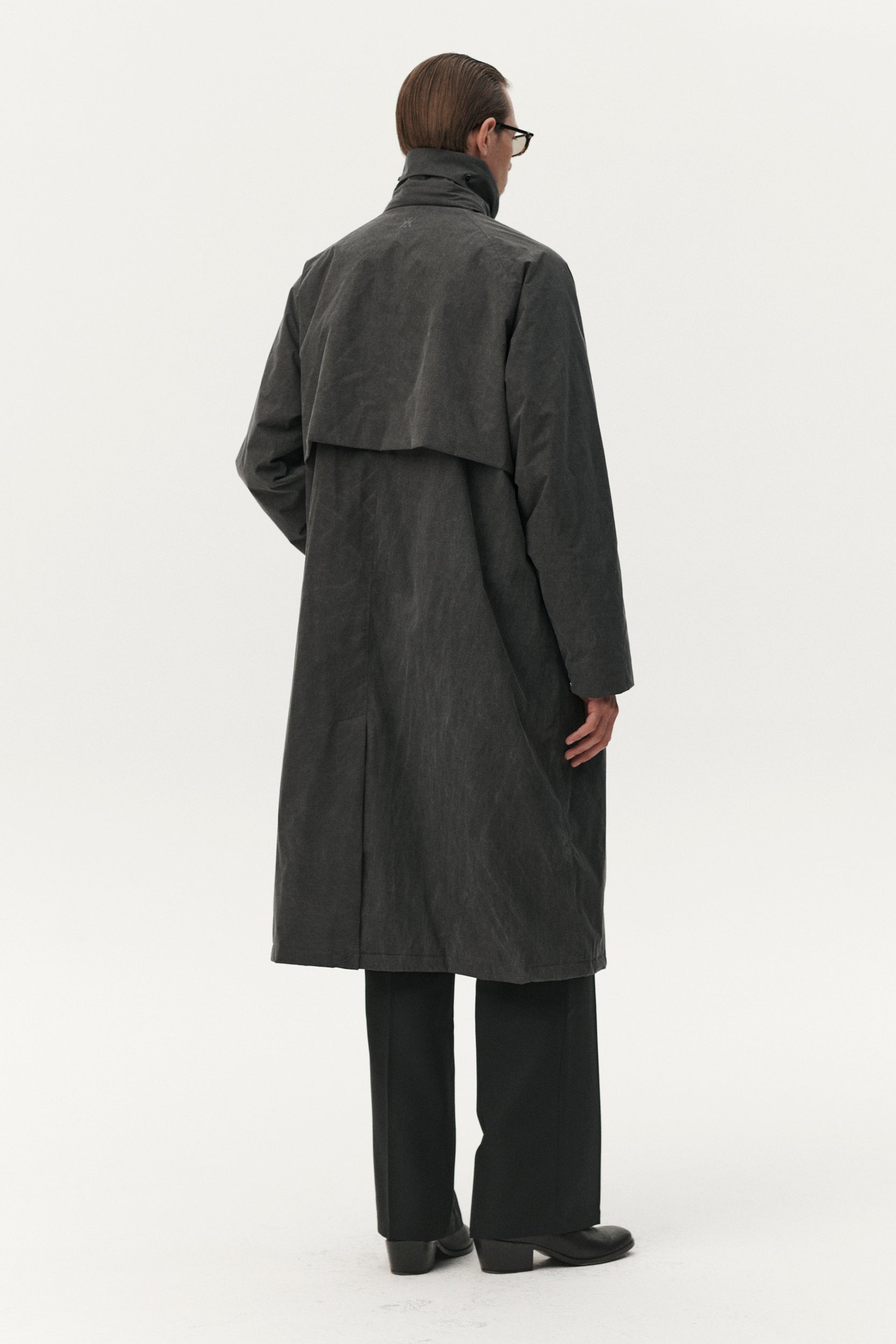 LONG COACH WASHED AW25 WASHED BLACK MENS