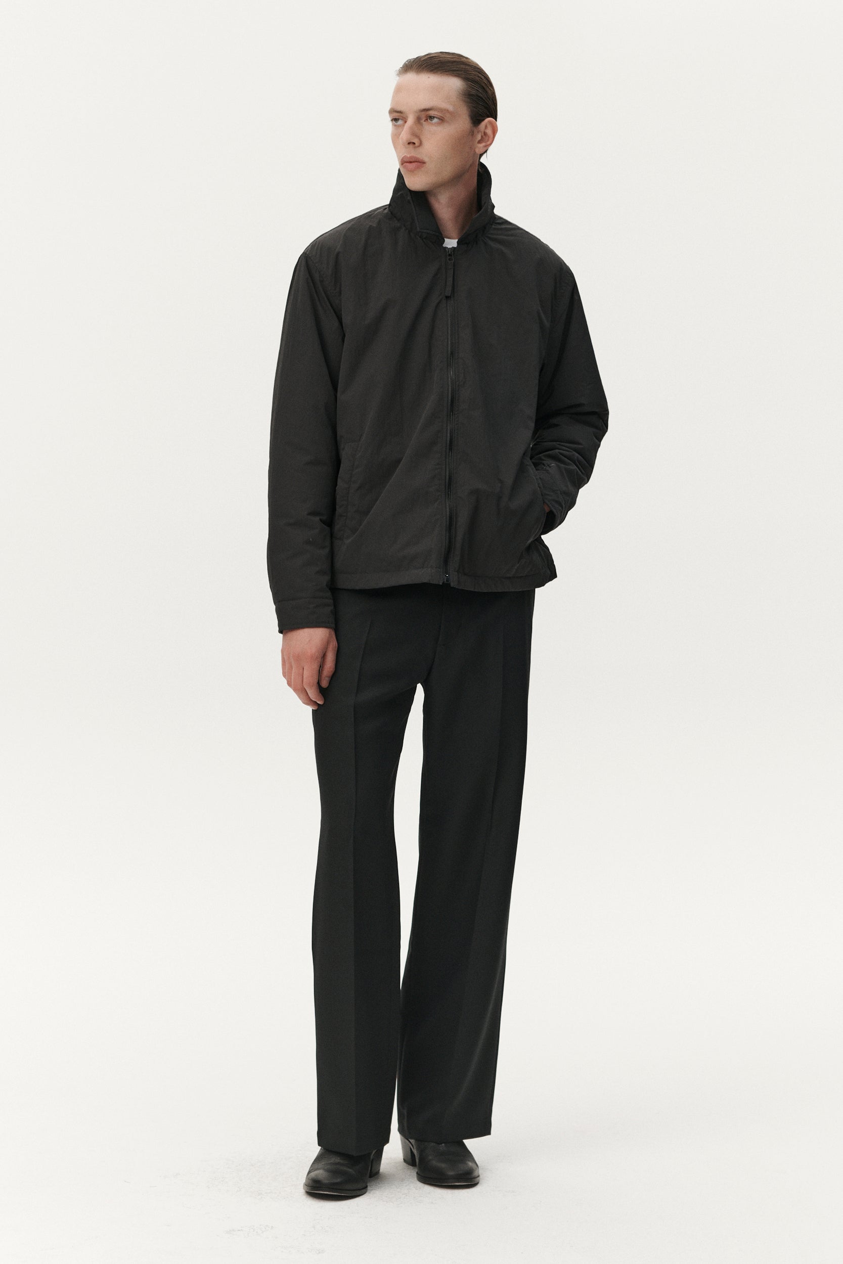 ZIP UP CRINCLE AW25 BLACK