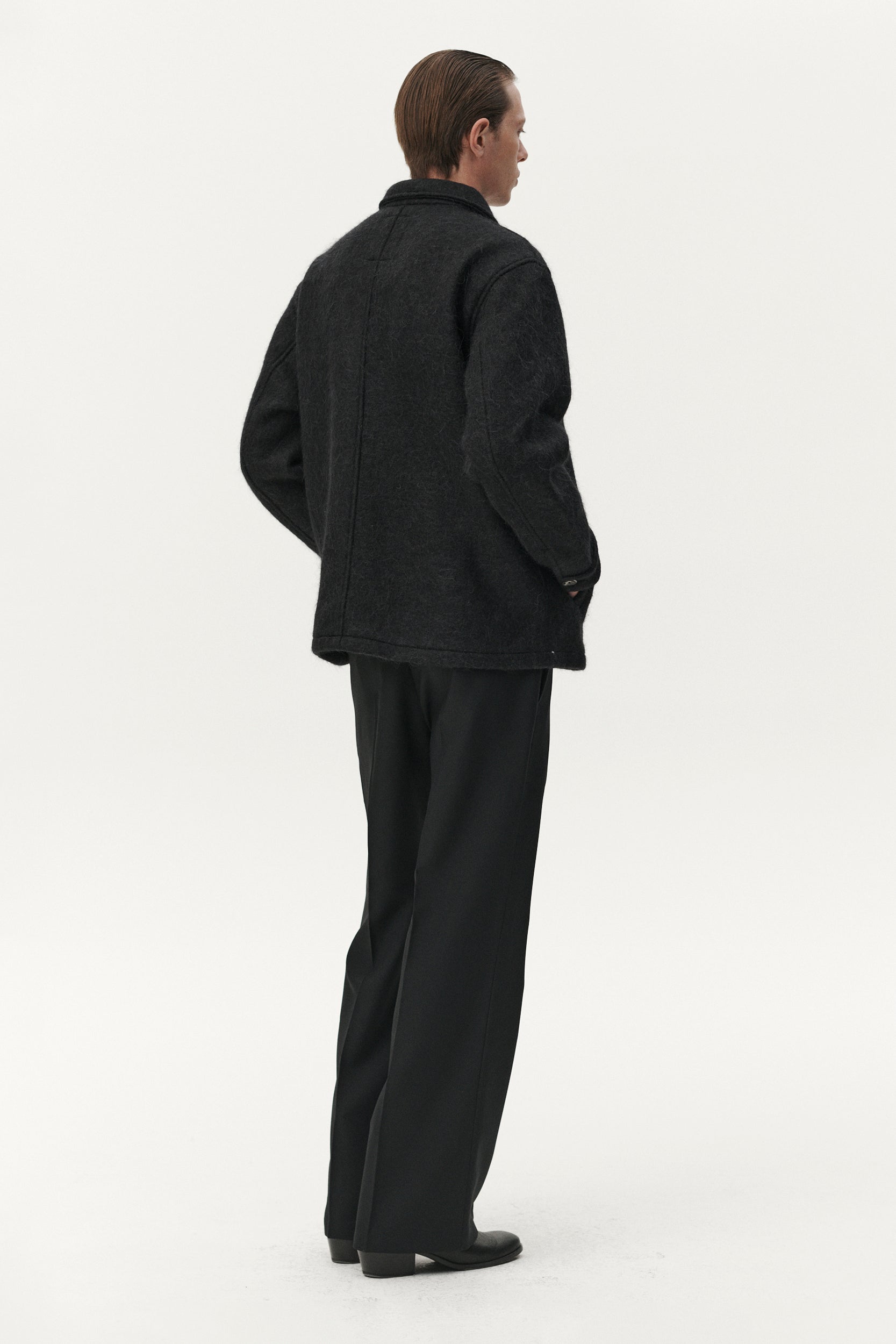 ZIP UP BONDED HAIRY WOOL AW25 BLACK | Welter Shelter