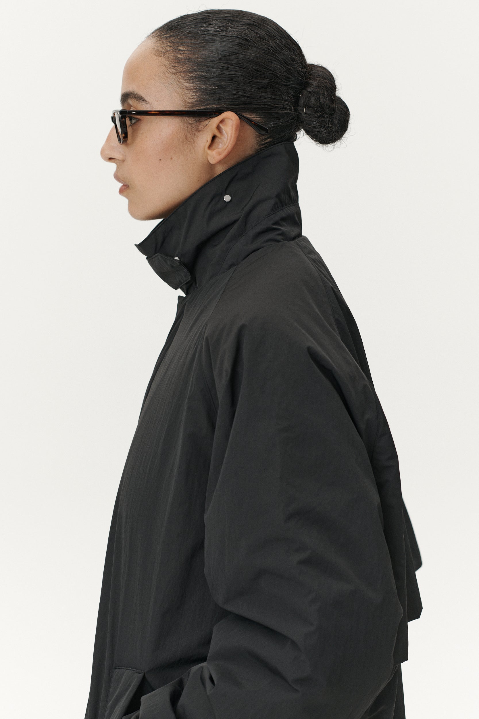 LONG COACH CRINCLE AW25 BLACK WOMENS