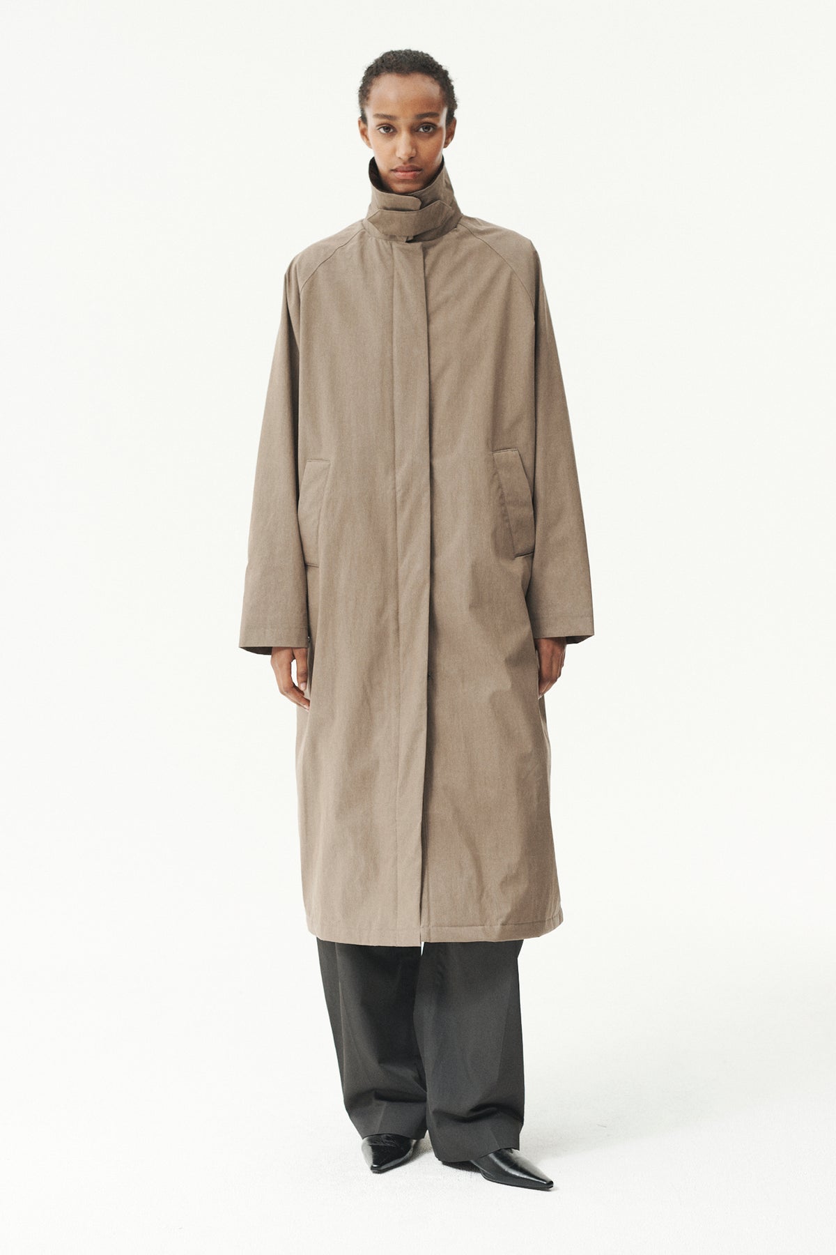 LONG COACH WASHED TENCEL WOMEN AW26 FADED CAMEL