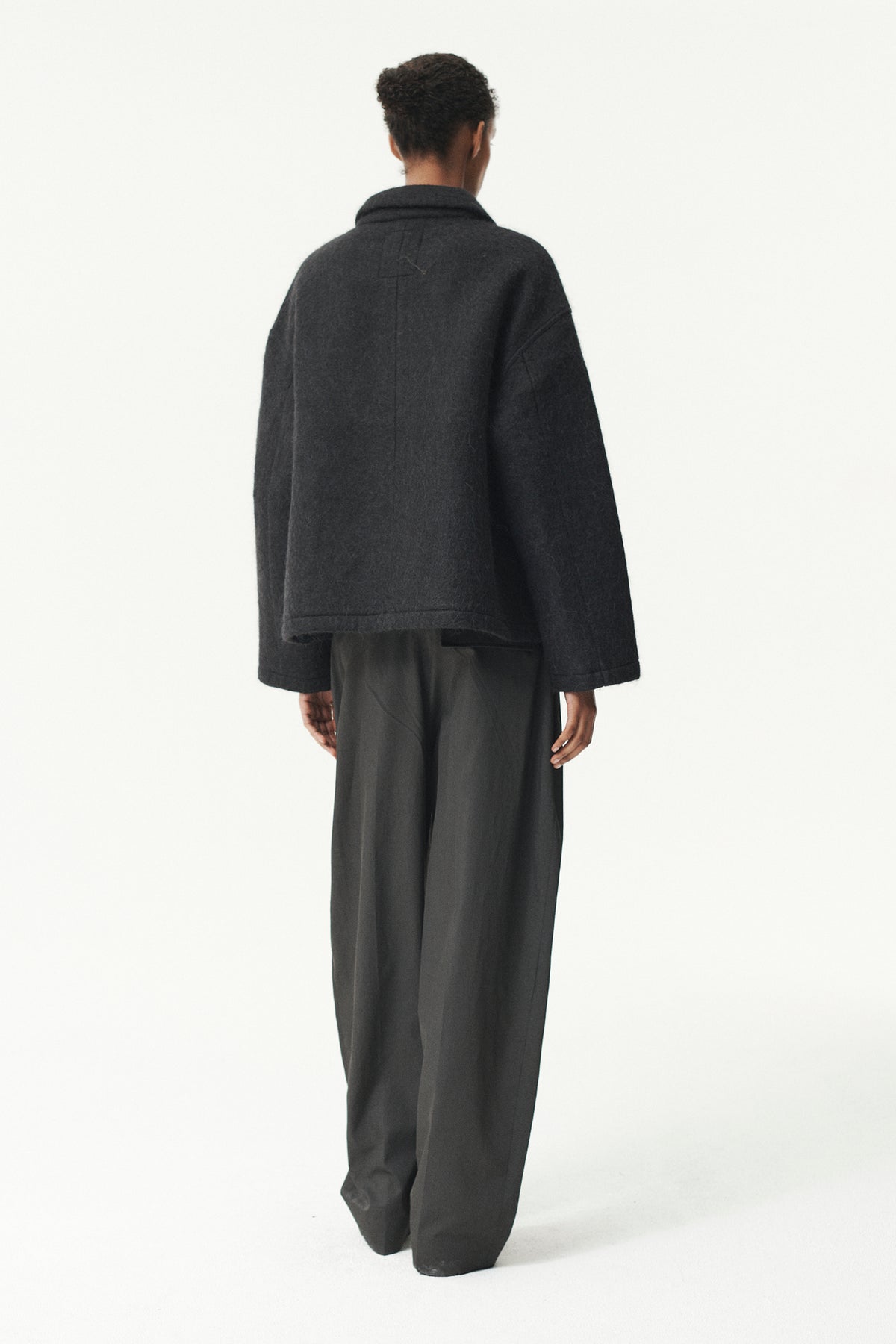 SHIRT JACKET FUZZY WOOL BOND AW26 BLACK