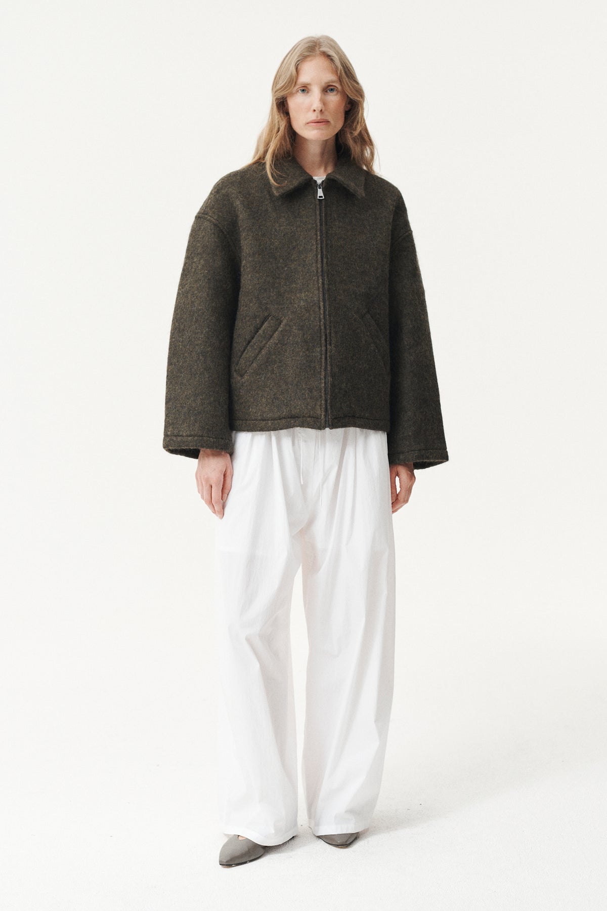 SHIRT JACKET FUZZY WOOL BOND AW26 GREEN