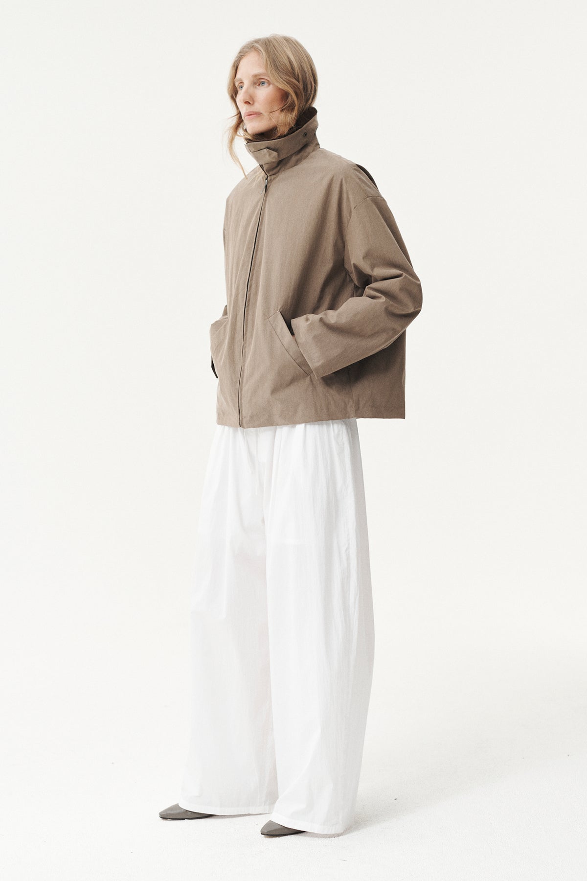 SHIRT JACKET WASHED TENCEL AW26 FADED CAMEL