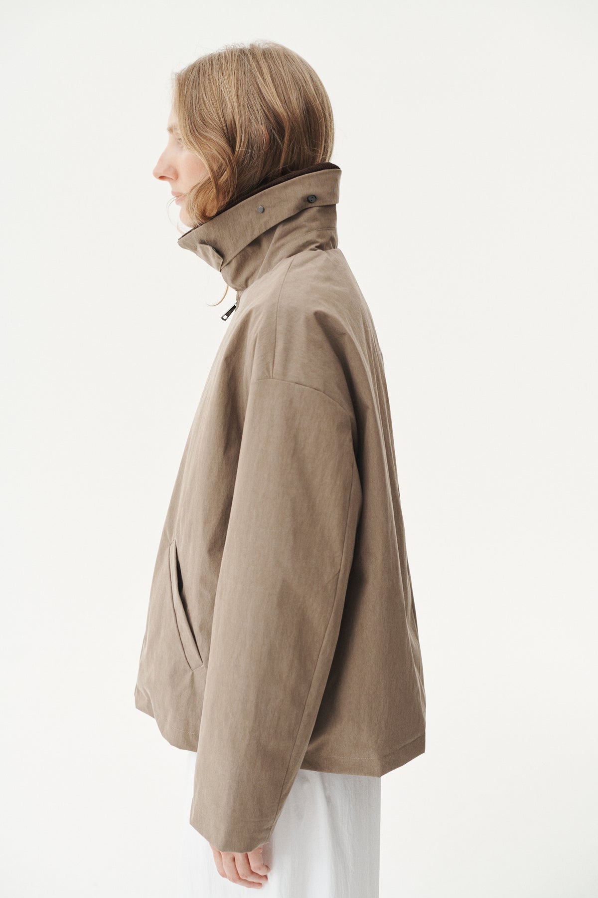 SHIRT JACKET WASHED TENCEL AW26 FADED CAMEL