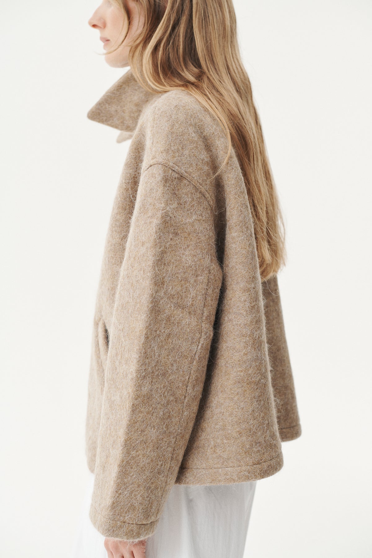 SHIRT JACKET FUZZY WOOL BOND AW26 CAMEL