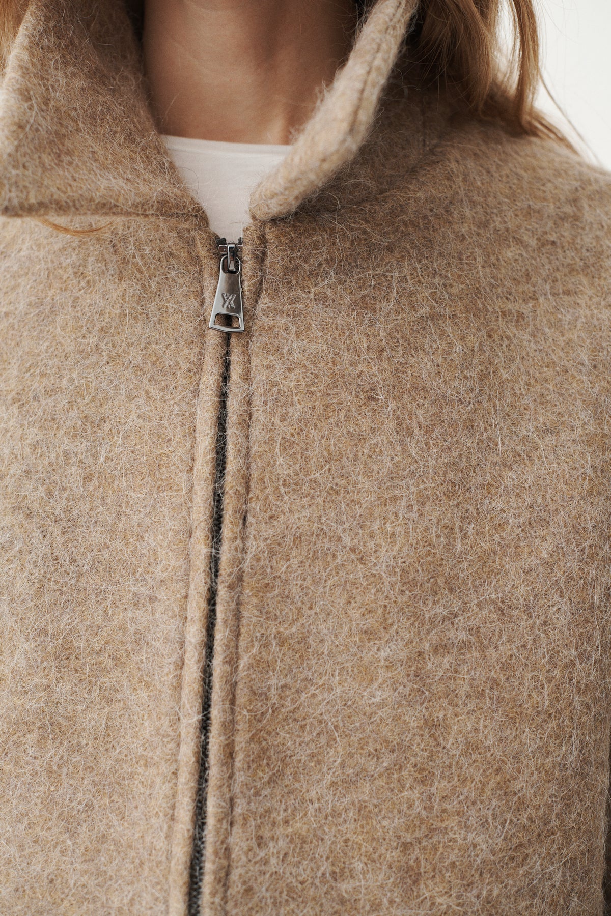 SHIRT JACKET FUZZY WOOL BOND AW26 CAMEL