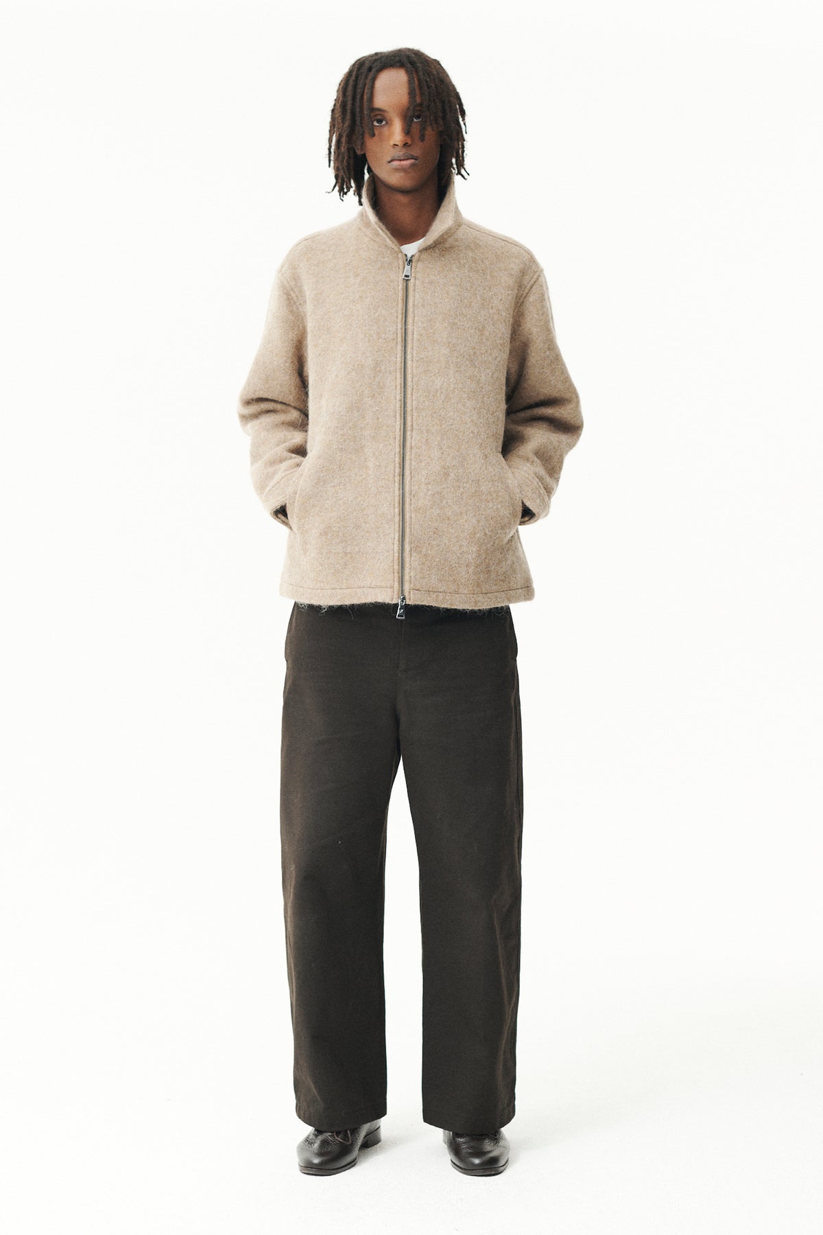 ZIP UP BONDED ALPACA WOOL AW26 CAMEL