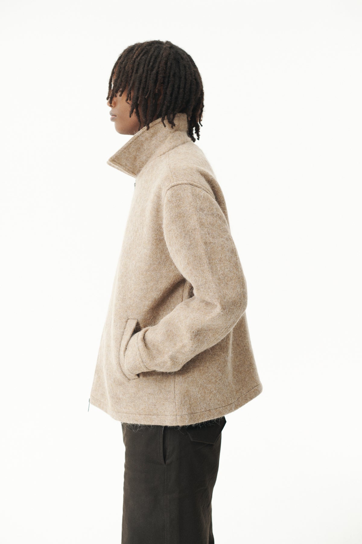 ZIP UP BONDED ALPACA WOOL AW26 CAMEL