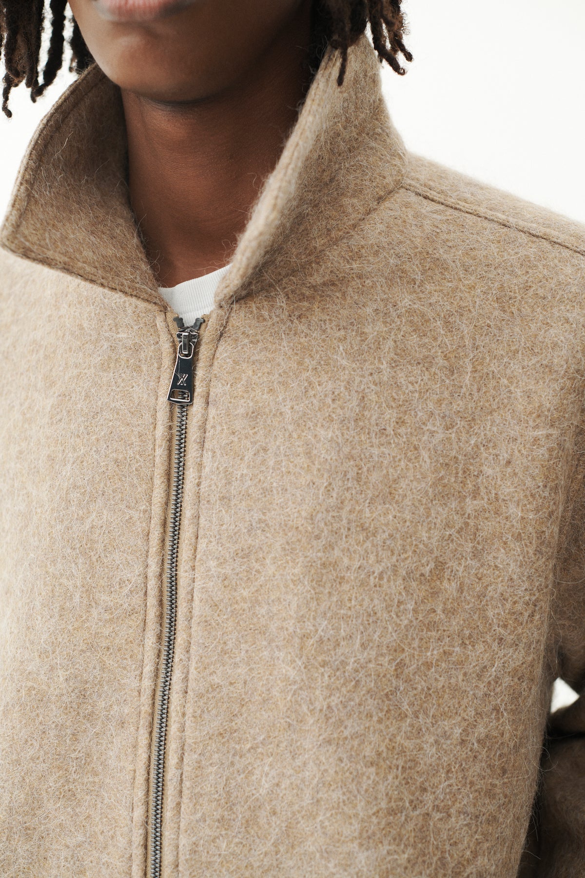 ZIP UP BONDED ALPACA WOOL AW26 CAMEL