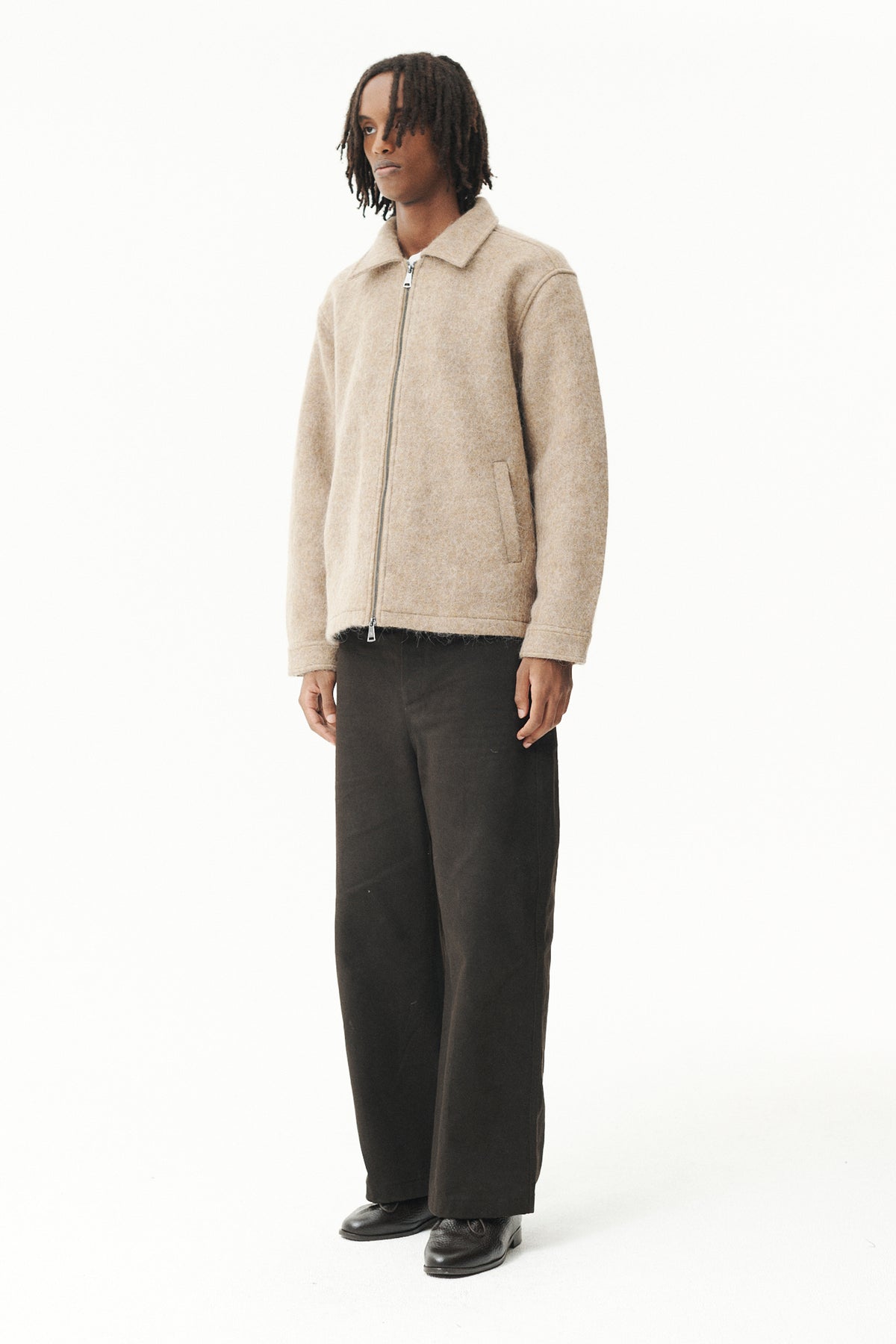 ZIP UP BONDED ALPACA WOOL AW26 CAMEL