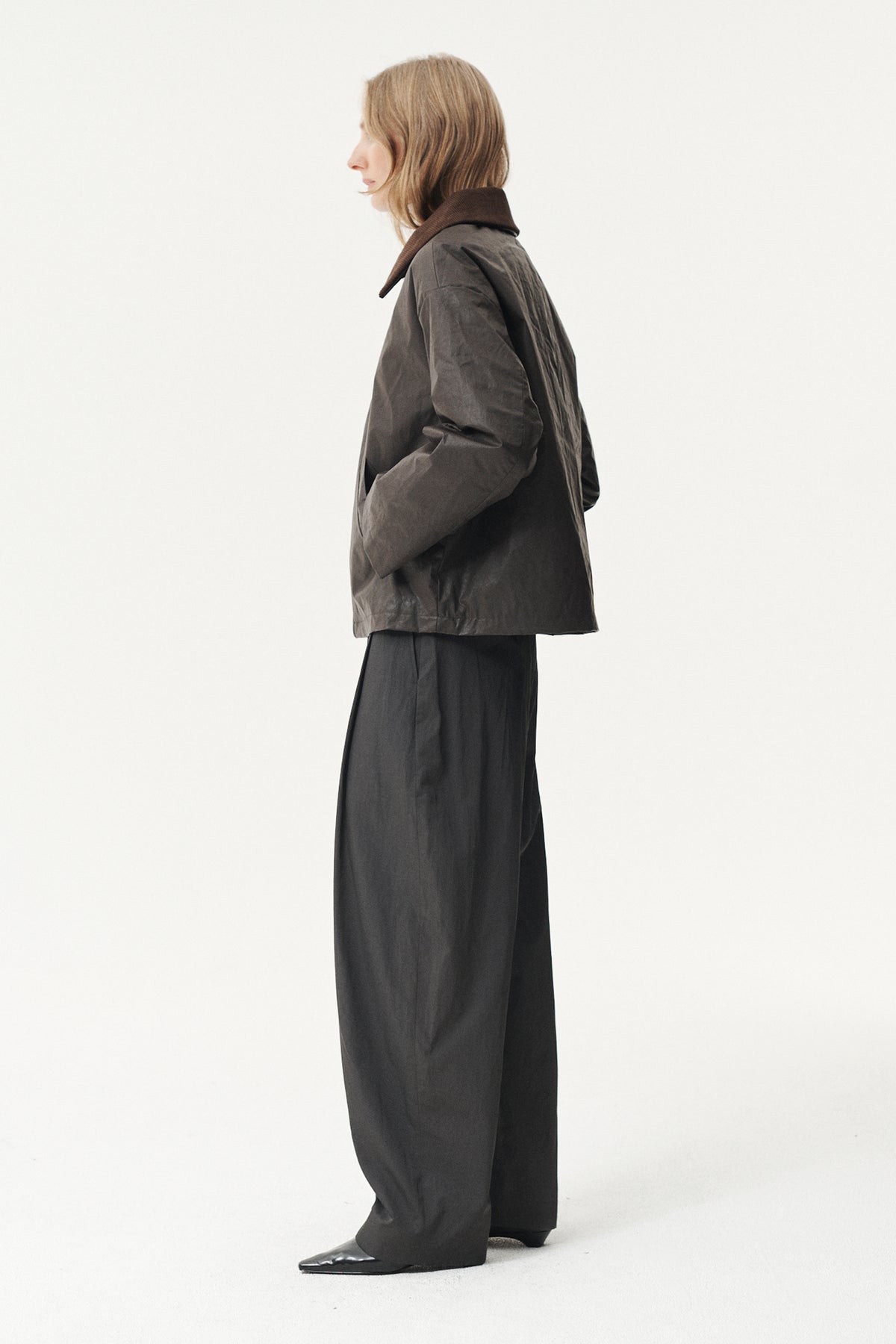 SHIRT JACKET WAXED AW26 DARK BROWN