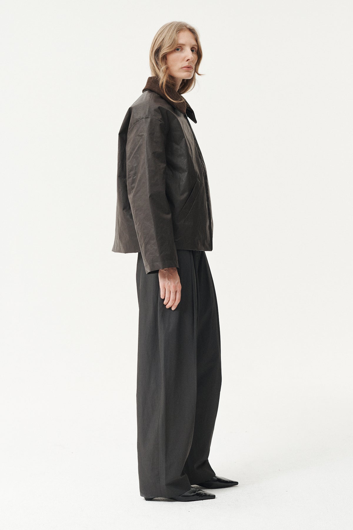 SHIRT JACKET WAXED AW26 DARK BROWN