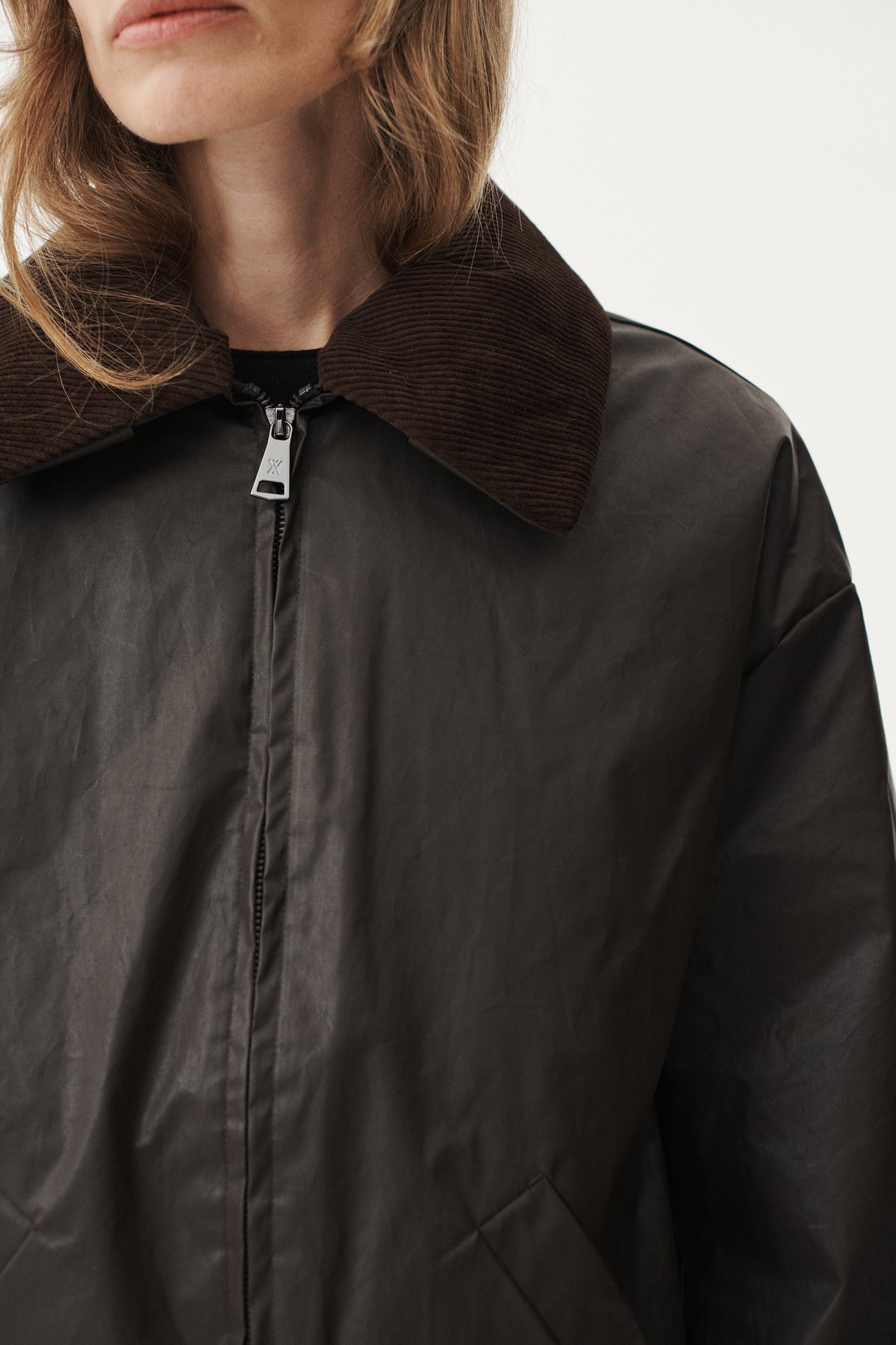SHIRT JACKET WAXED AW26 DARK BROWN