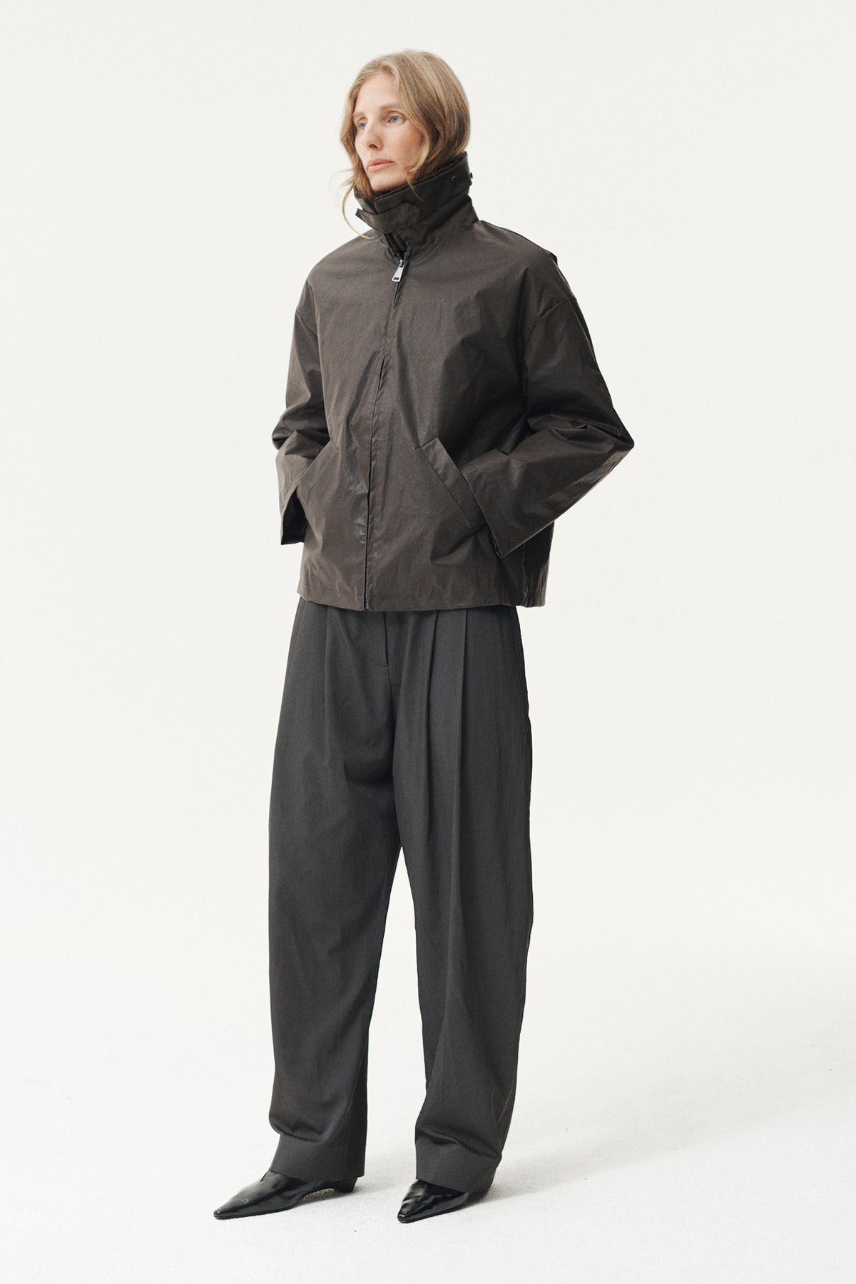 SHIRT JACKET WAXED AW26 DARK BROWN
