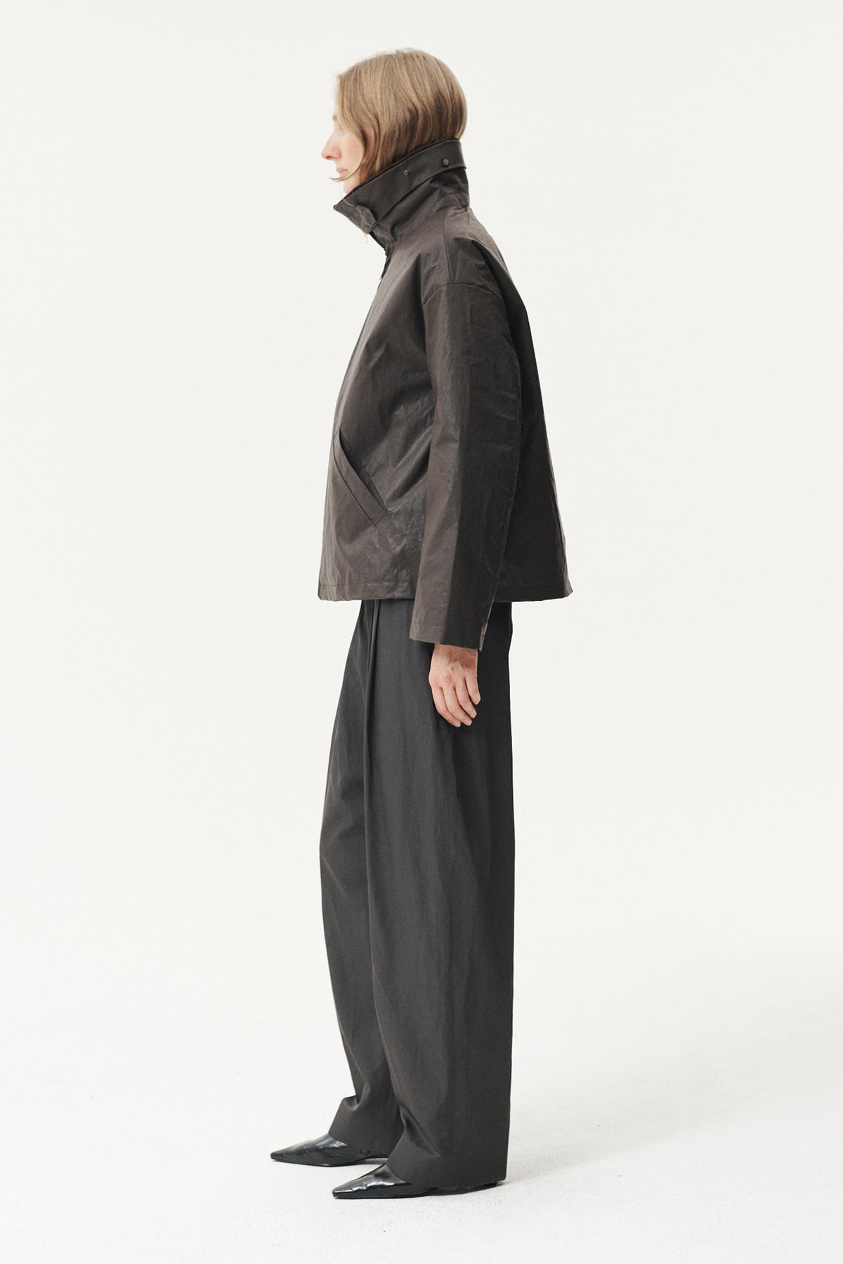 SHIRT JACKET WAXED AW26 DARK BROWN