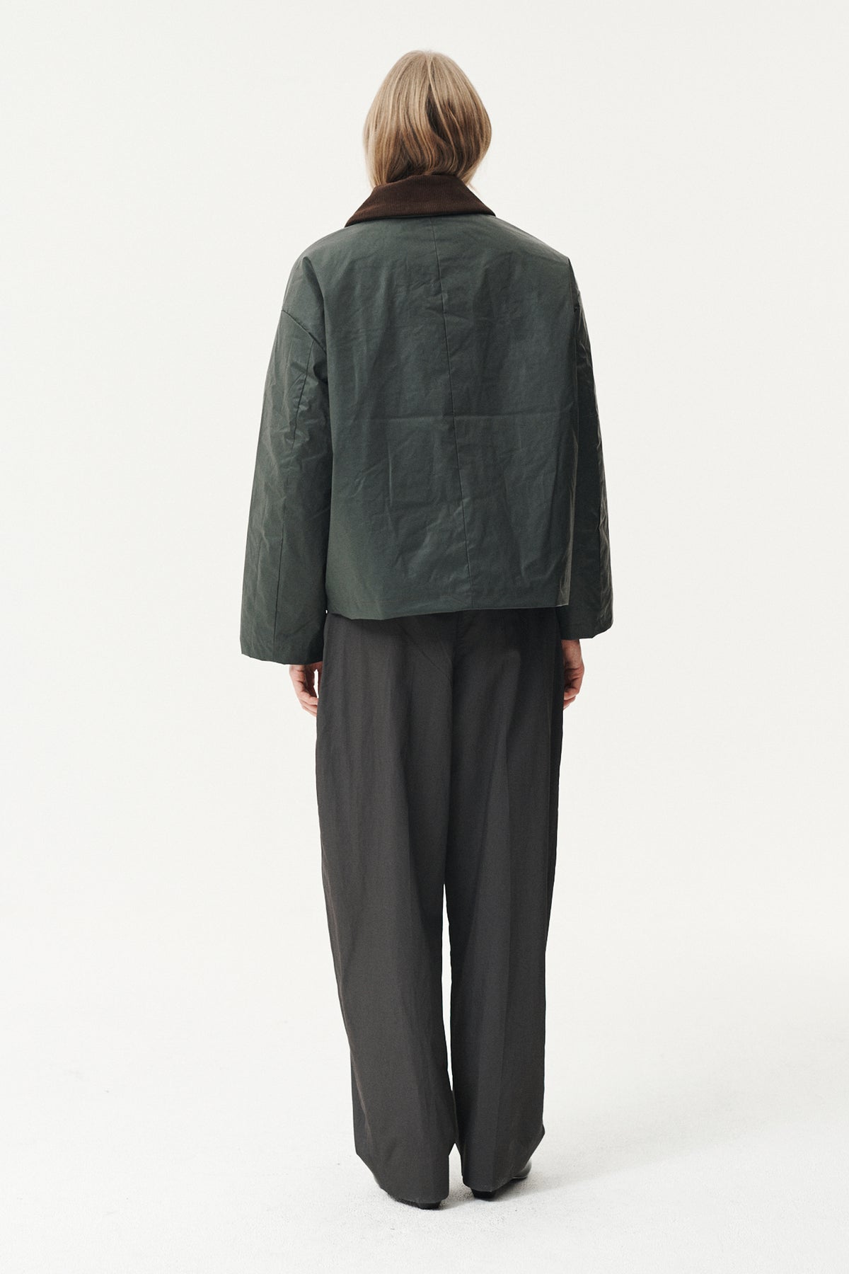 SHIRT JACKET WAXED AW26 DARK GREY GREEN
