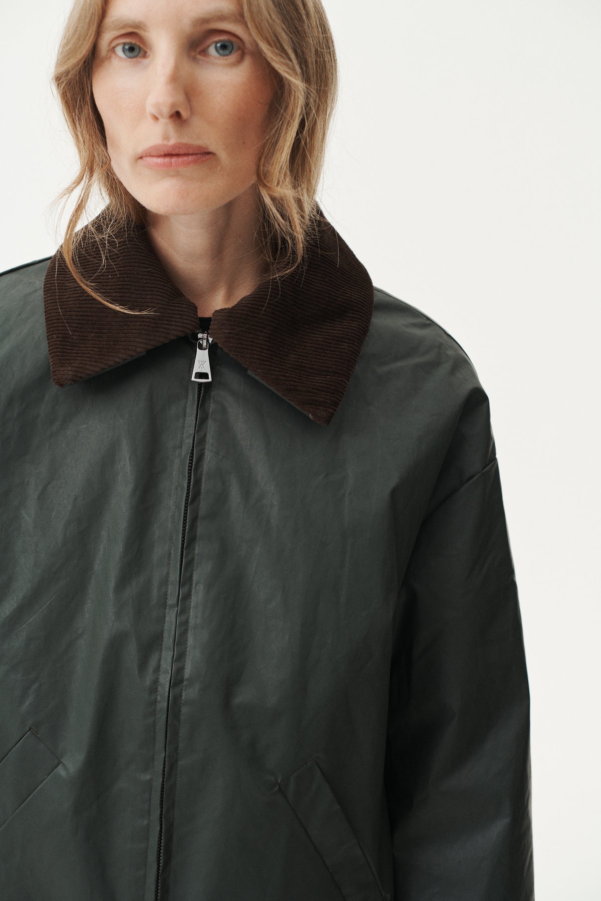 SHIRT JACKET WAXED AW26 DARK GREY GREEN