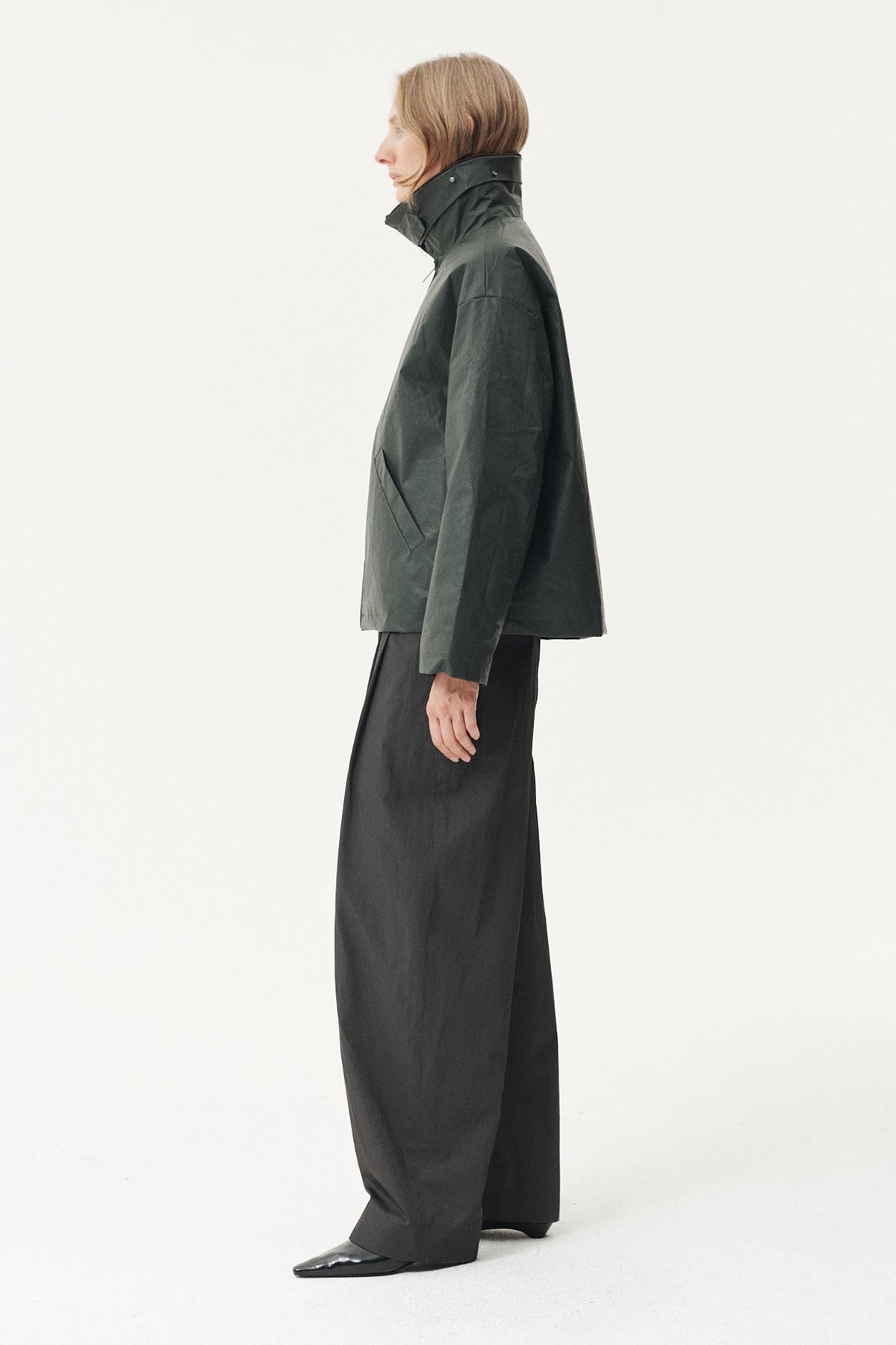 SHIRT JACKET WAXED AW26 DARK GREY GREEN