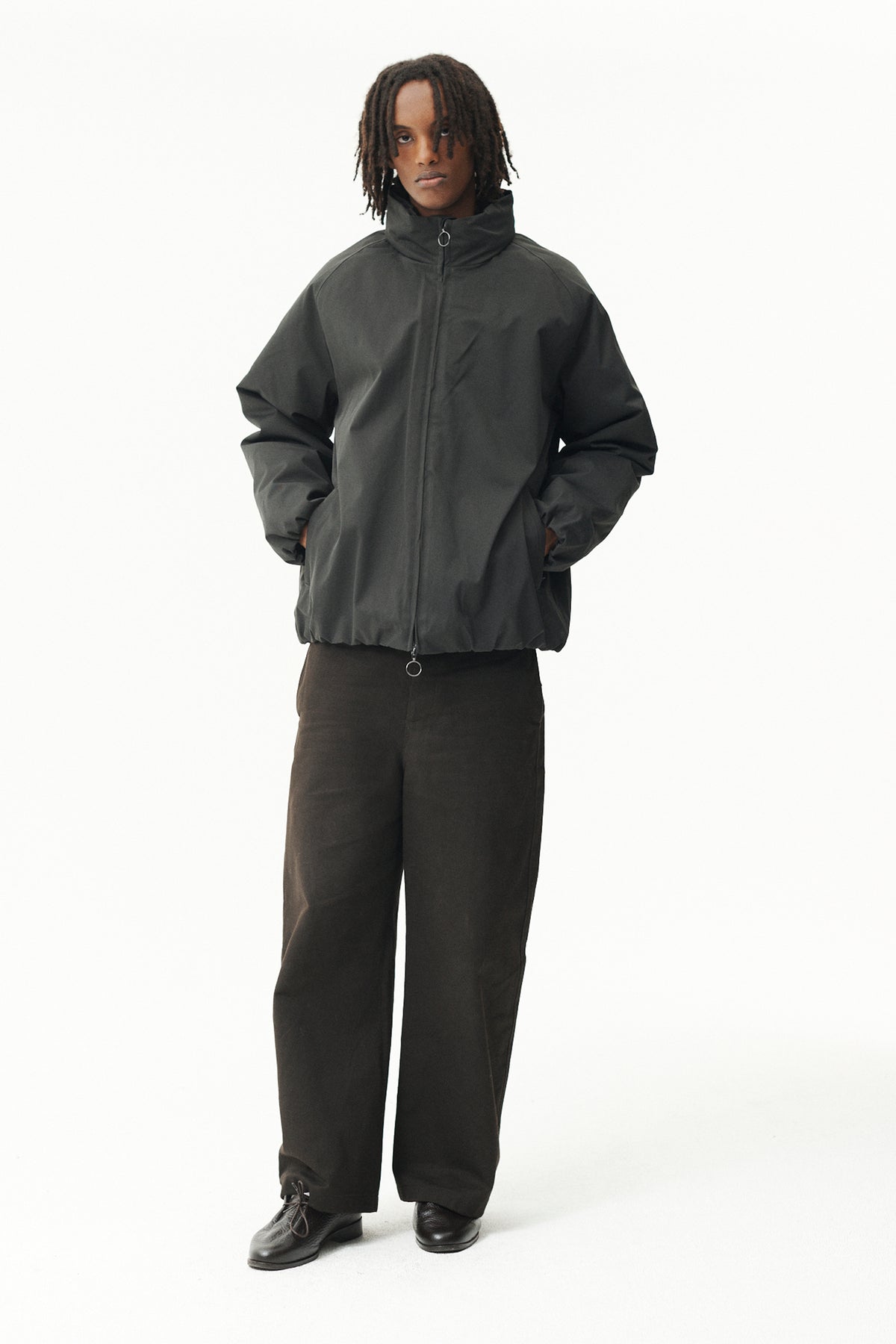 SHORT TRACKER NIN SPIN TWILL AW26 WASHED BLACK