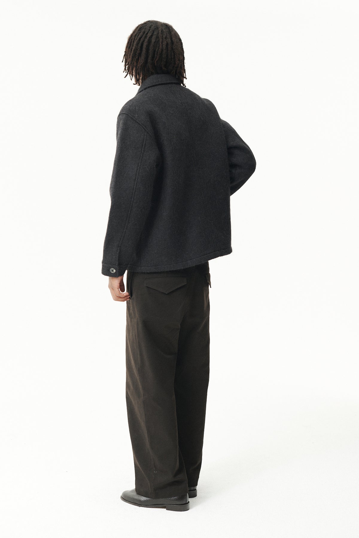 ZIP UP BONDED ALPACA WOOL AW26 BLACK