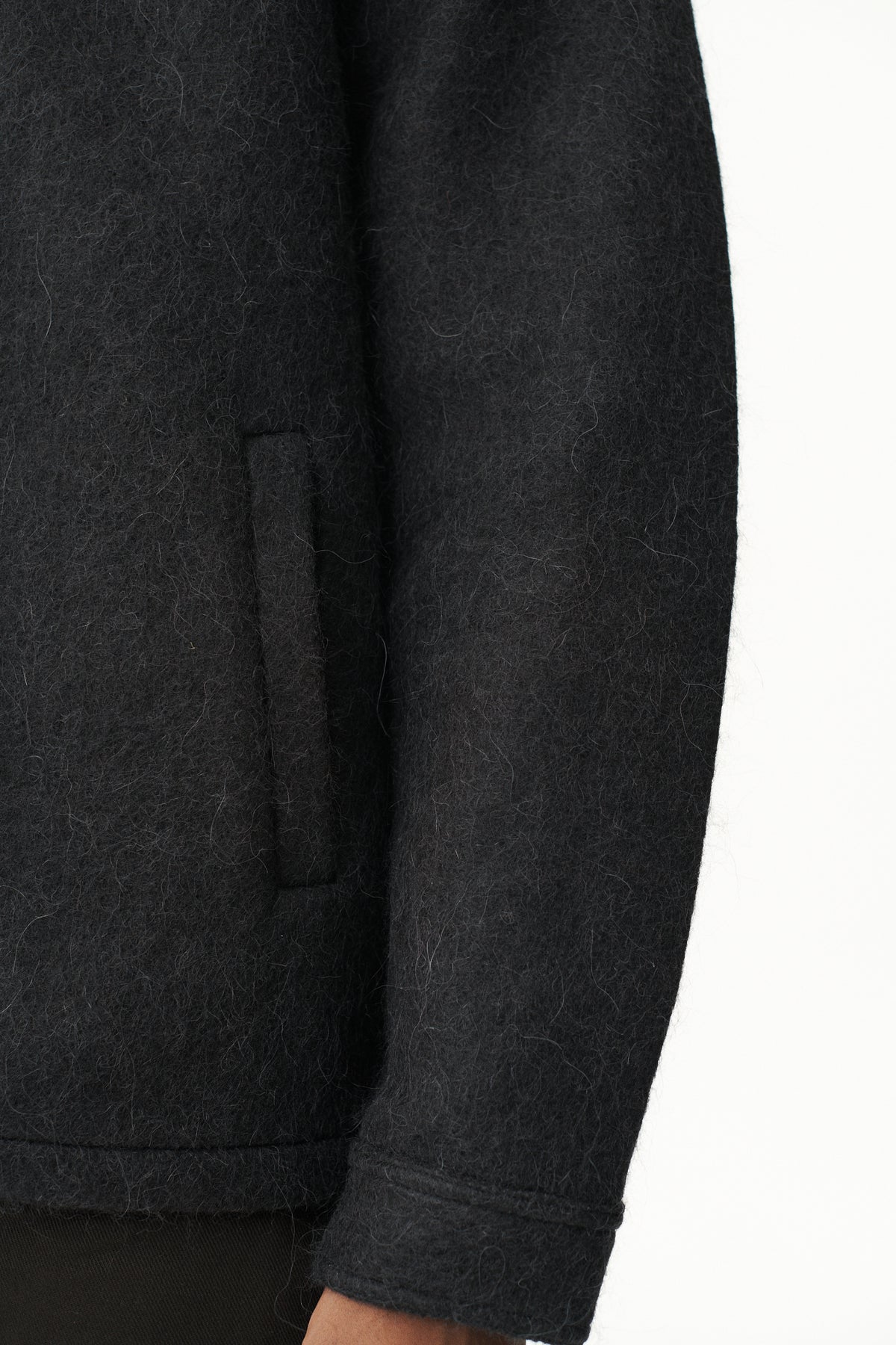 ZIP UP BONDED ALPACA WOOL AW26 BLACK