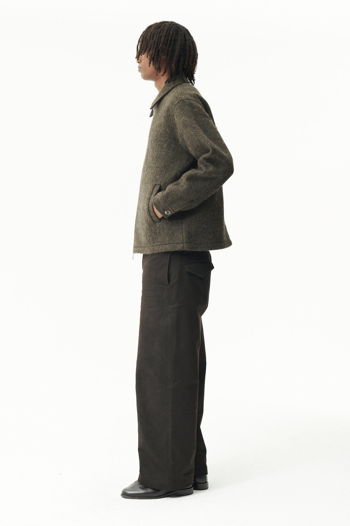 ZIP UP BONDED ALPACA WOOL AW26 GREEN