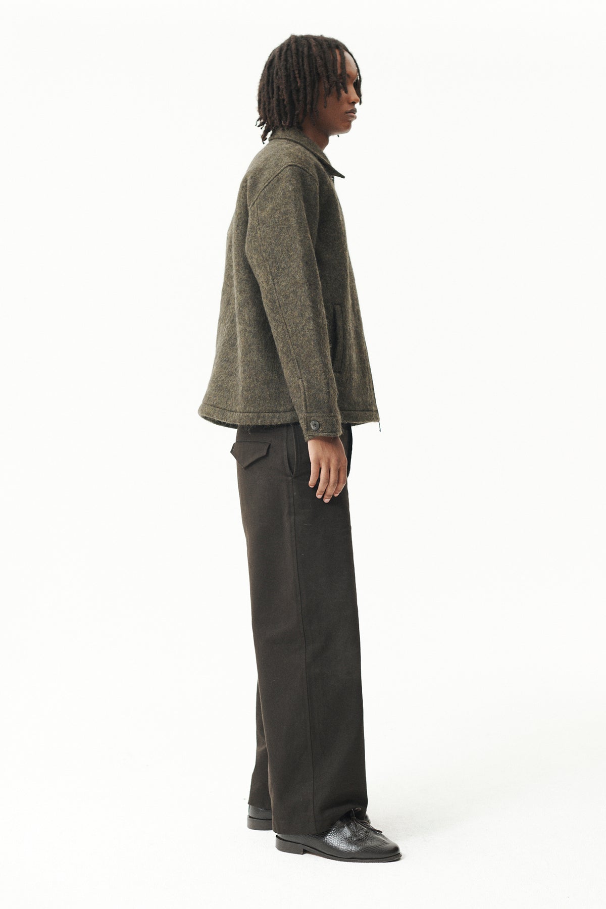 ZIP UP BONDED ALPACA WOOL AW26 GREEN