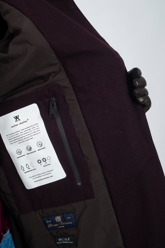 Overcoat Storm Wool System Burgundy - Welter Shelter - Waterproof, Windproof, breathable Packable